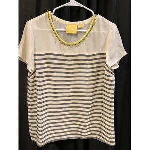 Maeve stripe blouse jeweled M